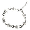 Vintage Stereoscopic Heart Braided Ladies Fashion Jewelry Adjustable Size Hip Hop Punk Style Women 925 Sterling Silver Bracelets