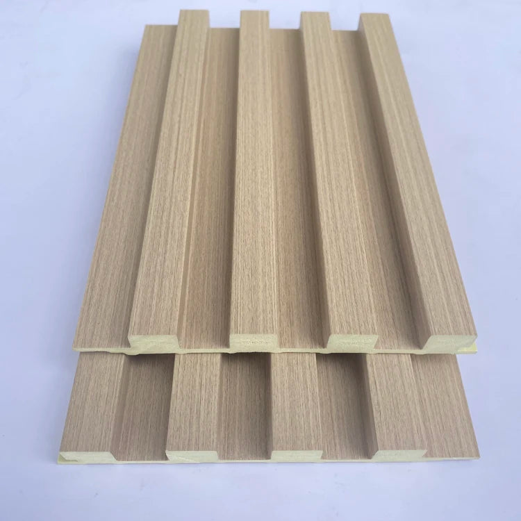 Eco-friendly Cladding Panels Siding Wall Interior Decoration 3D Fluted Wpc Wall Panel Modern Hotel Custom Size Accepted