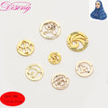 Sewing Garment logo Engraved Name Round Small Brand Metal Charm for Jewelry Making