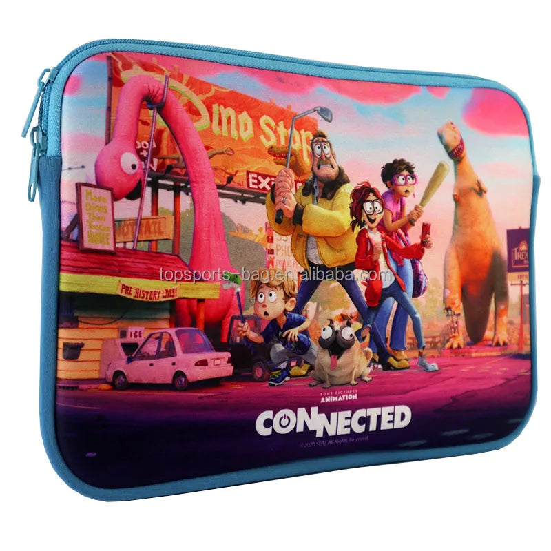 15 Inch Cartoon Sublimation Neoprene Laptop Case Waterproof Computer Bag With Velvet