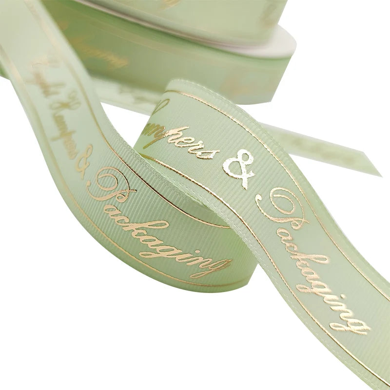 High Quality Customized Ribbon Printing Custom Logo Grosgrain Ribbons Decorative Florist Gift