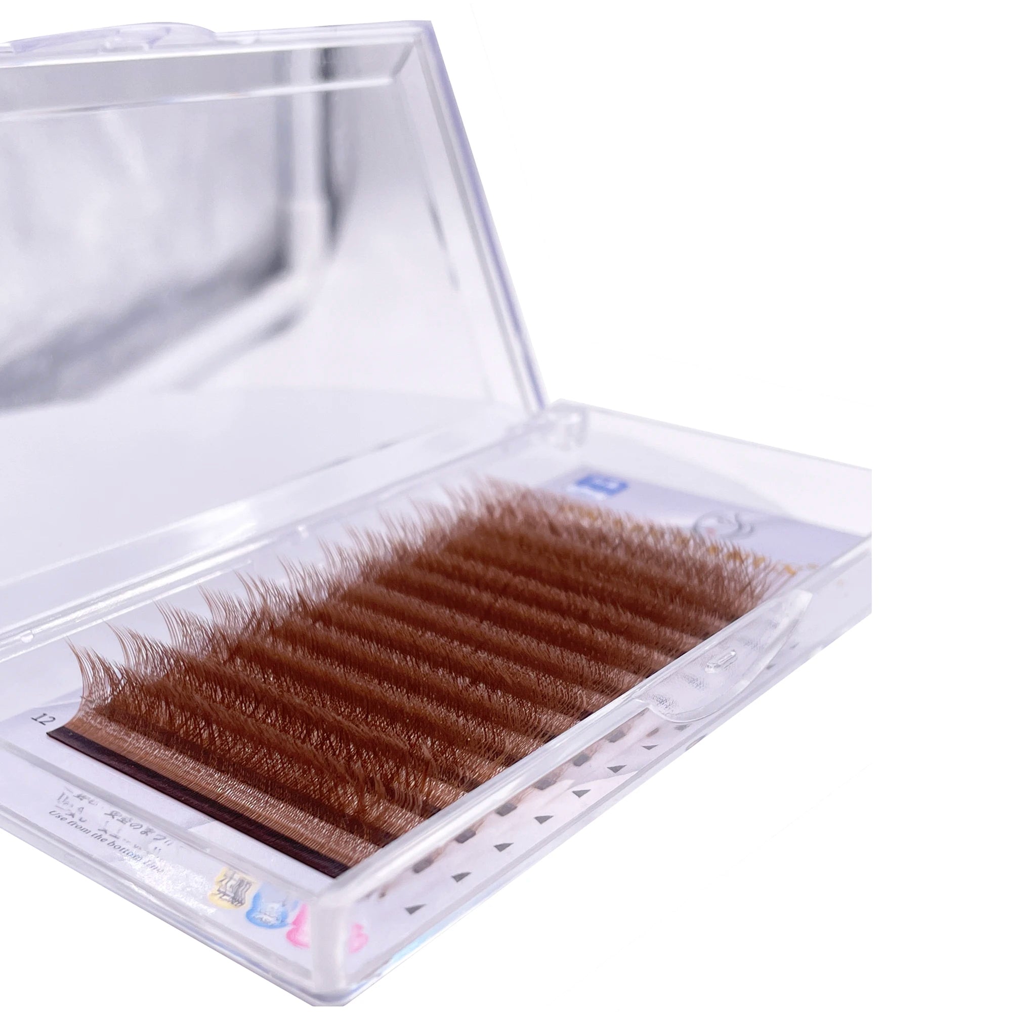 Caramel Custom 0.07 CC C/D/DD Curl Silk PBT 3D Fans Eyelash Extensions Three Leaf Clover Lash Packaging Lashes