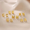 EM1356 Tiny 18K Gold Silver Plated Alphabet Initial Letter Stud Earring for Women Girls