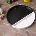 Round Detachable Marble Fruit Tray for Dining Table and Home Decoration