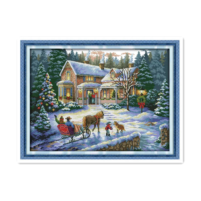 Christmas Returns 14CT Chinese Cross Stitch for Sale Home Decor Sewing Cross-stitch Embroidery Holiday Picture Handmade Diy Kit