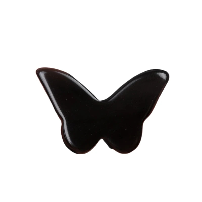 JOYA GIFT Gemstones Healing Obsidian Beautiful Butterfly Pendant Necklace Girls Ladies Classic Vintage Engagement Jewelry