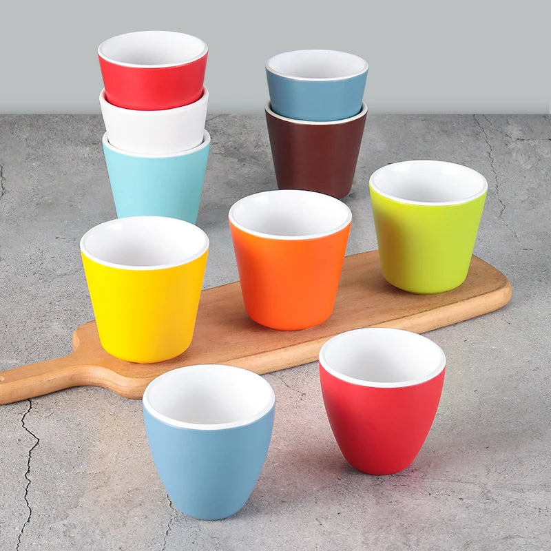 Custom Color Two-Tone Melamine Cups & Mugs BPA Free Dishwasher Safe 200mL Wholesale