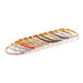 Simple Stainless Steel 14K Gold Plated High Polish Micro Inlaid 1.5MM Colorful Zircon Birthstone Circle Finger Ring Band Rings