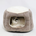 Small Luxury Velvet Cave Bed Cat House Removable Pet Supply with Animal Pattern for Small Animals and Dogs