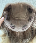 European Human Hair Lace Topper Natural Hairline Silk Base Toppers Cuticle Aligned Swiss Lace Topper