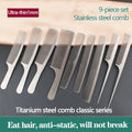 Source Factory Steel Hair Combs Set Plastic Handle Salon Use Detangling Hairstyling Straightening Travel Barber Accessories