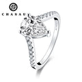 2.0 Carat Pear Cut Classic Engagement Cubic Zirconia CZ Sterling Silver Wedding Ring Ideal Gift Choice for Women