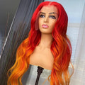 Top Quality European Human Raw Hair Glueless 5*5 Lace Closure Wigs Ombre Colorful Body Wave 13*4 Swiss Lace Human Wigs MegaBDM