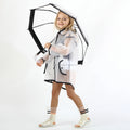 Transparent Kids Umbrella Straight Manual Plastic Handle Nylon Material Minimalist Design