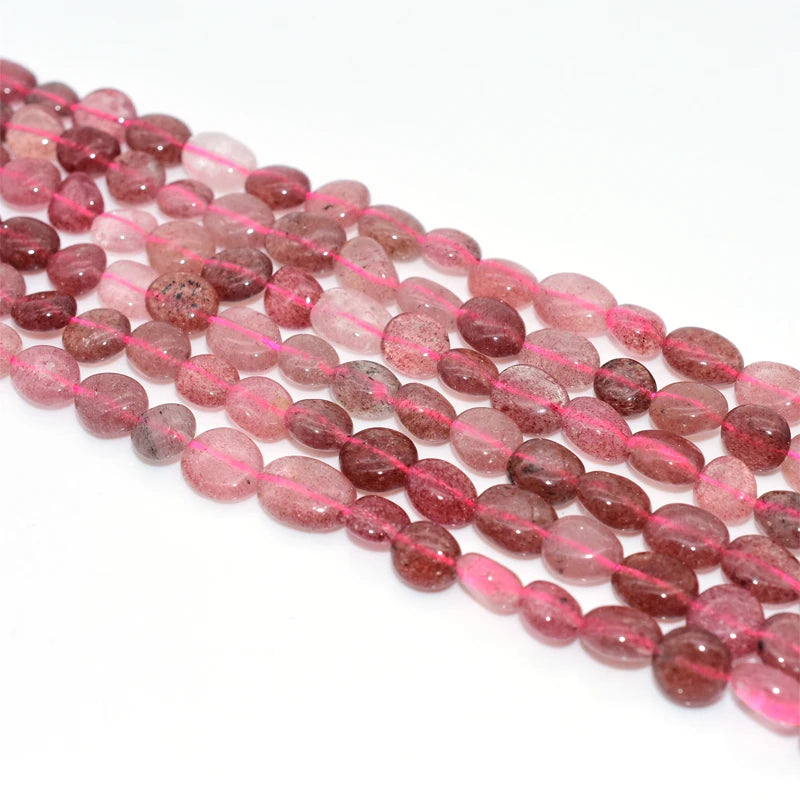 Wholesale 6*8/8*10mm Natural Strawberry Quartz Loose Gemstone Beads for DIY Jewelry