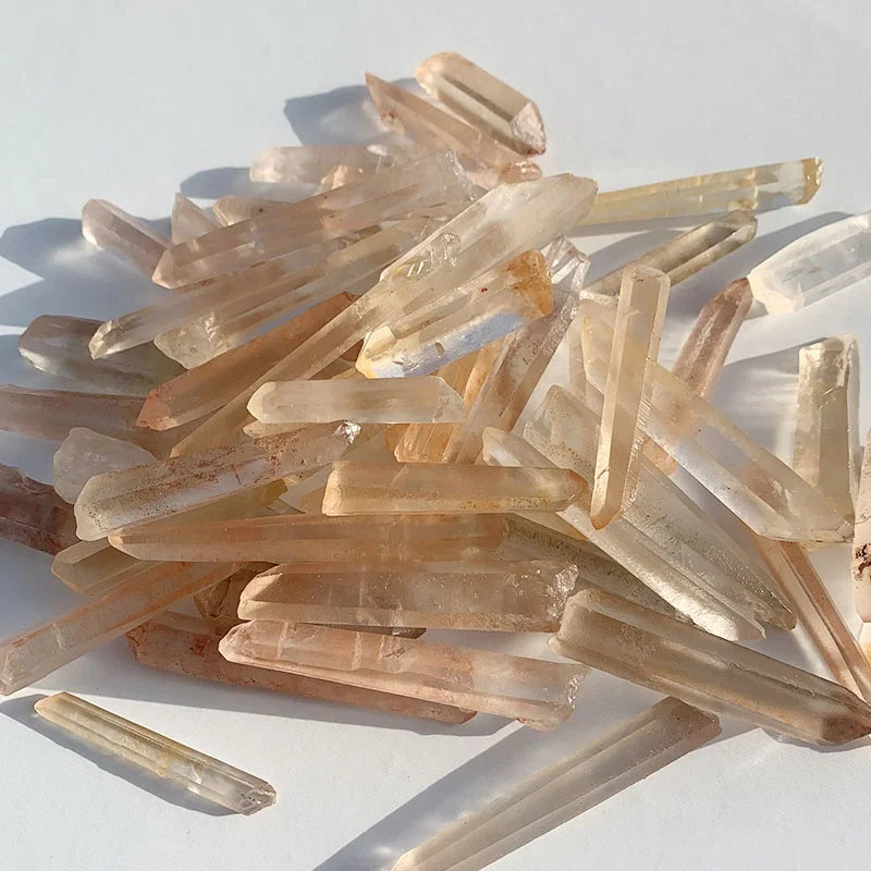 Natural Original Clear Lemurian Quartz Seed Healing Clean Raw Crystal Points