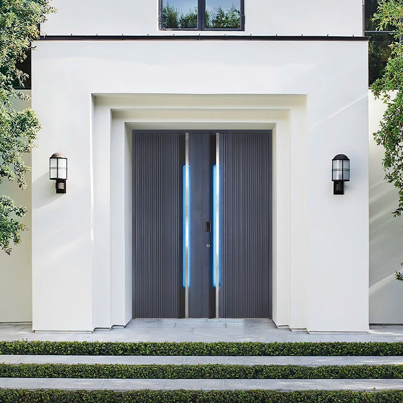 JHR Modern Apartment Entry Door Aluminum Alloy Gate Door Anti-Theft Finished Customized Size Hotel Use