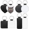 Custom Design Photo DIY Double Sided Heat Transfer Keyring Blank Sublimation Leather Keychain
