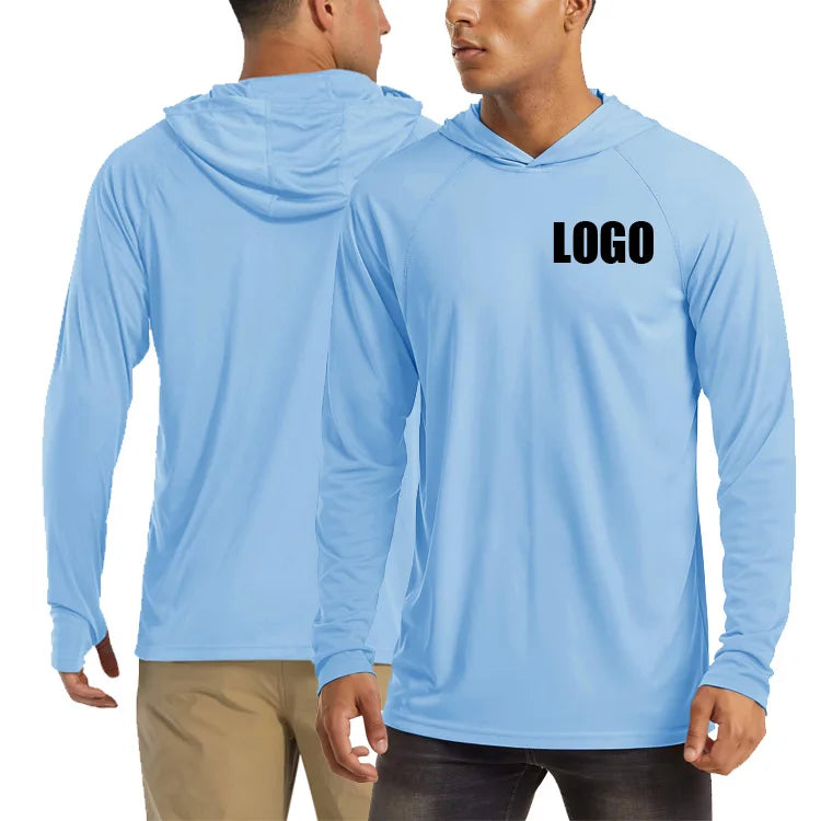 Custom Logo UV Protection Long Sleeve Hooded Fishing Shirt with Blank Design Casual Upf Uv Hooded Fishing Shirts