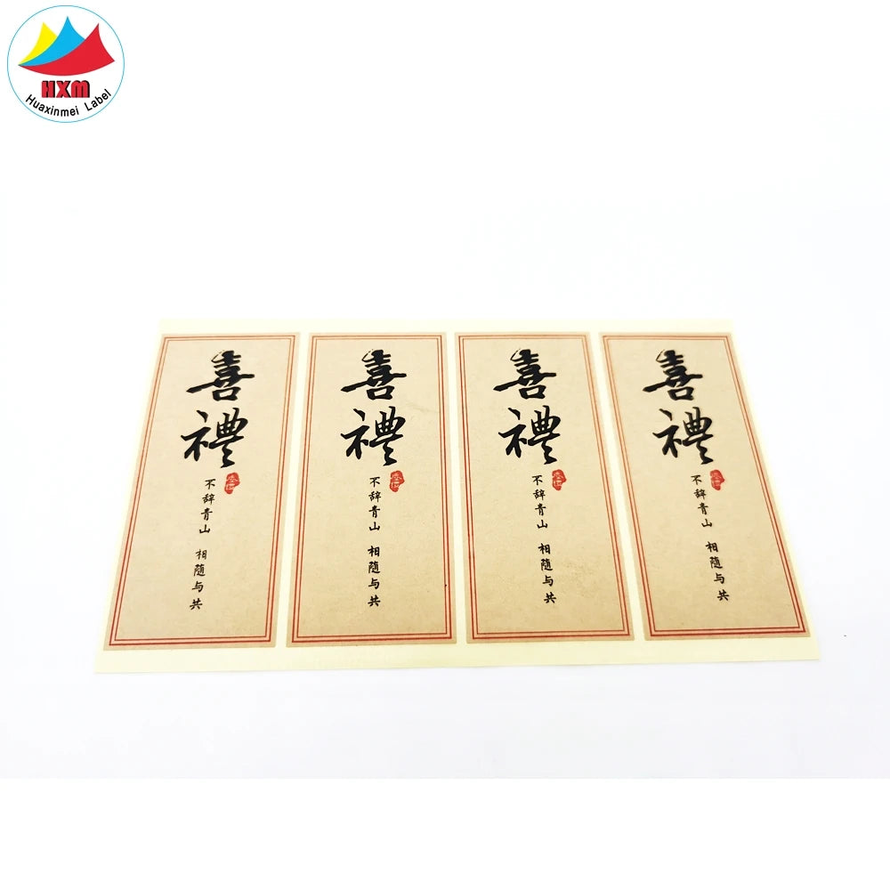 Custom logo Kraft Stickers Sticky Printed Die-cut Packaging Labels