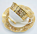 2pcs Luxury Elegant British Royal Style Perfect Gift Idea for Tea & Coffee Cups Set/Sets 7oz(200ml/cc) in Embossed Golden Trim