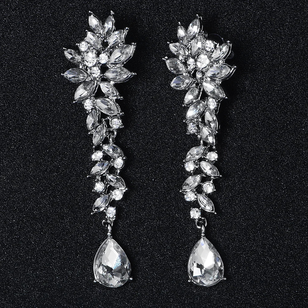 Wholesale New Party Crystal Jewelry Beaded Ear Drops Chandelier Bohemia Long Big Earrings for Girls