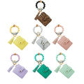 New Arrival Silicone Bead Bracelet Keychain Wallet Silicone Beaded Keychain Women Tassel Beaded Silicone Leather Key Chain