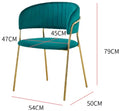 Post-Modern Italian-Style Minimalist Dining Chair Light Luxury Gold Flannelette Armchair Stainless Steel Lounge Area Home Office
