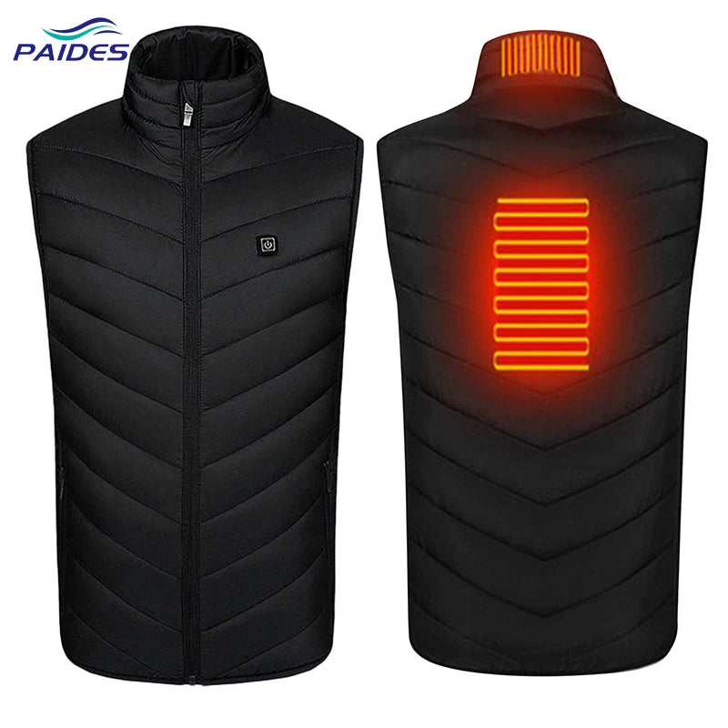 USB Rechargeable Thermostatic Heated Vest Wholesale  Smart Heated Unisex Vest Winter Windproof Heated Jacket