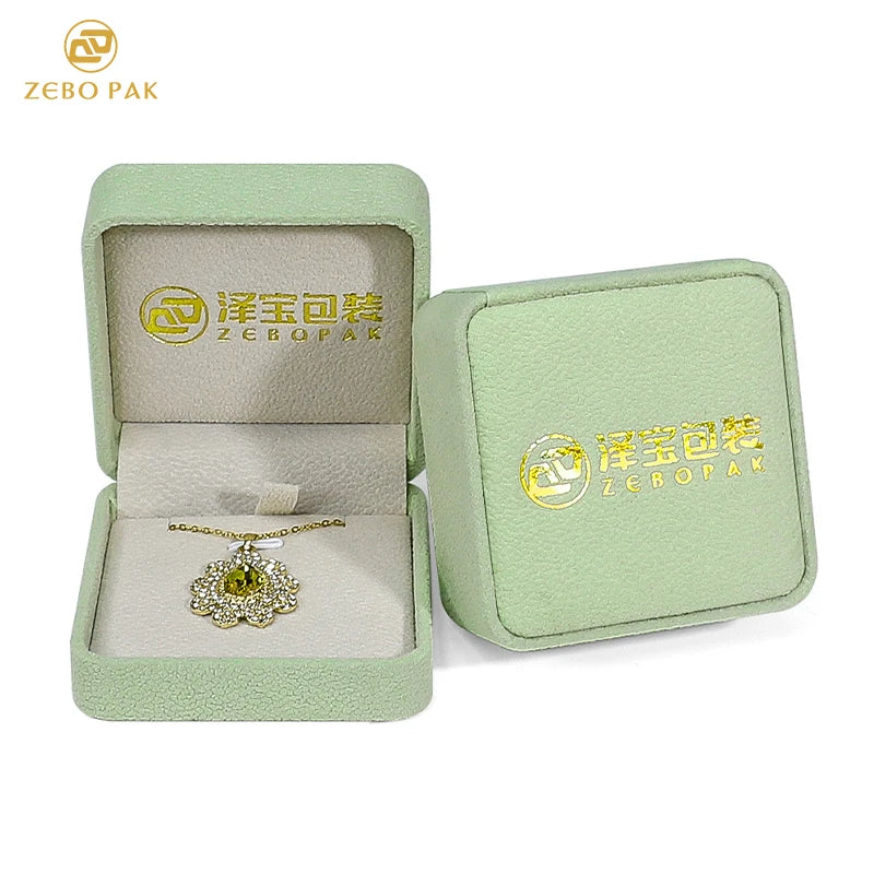 Zebo Custom Velvet Wedding Jewelry Packaging Set Elegant Rectangle Ring Box for Unique Display