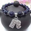 Imitated Obsidian Garnet Pixiu Bracelet Men Women Couples 3D Hard Gold Beads Bracelet Multi Layers Bangle Bracelet