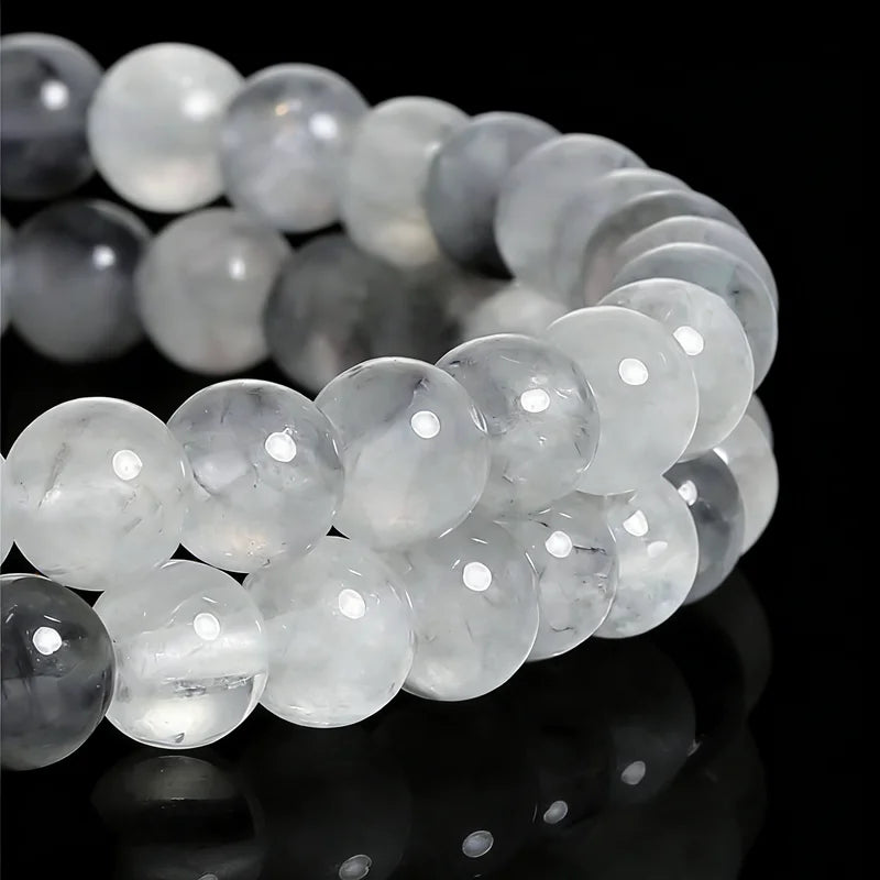 Wholesale Natural Smooth Cloudy Quartz stone bead for Jewelry Making Crafts Cloudy Quartz Gemstone Loose Beads