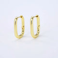 Fashion Ear Jewelry 18k Gold Plated Brass Hoop Simple Rectangle Paperclip Hoop Earrings for Women