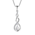 925 Sterling Silver Infinity Drop Pendant Necklace Rhodium Plated Cubic Zirconia Elegant and Dazzling Necklace Jewelry for Women