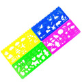 Multicolor 4-Piece Set of Clear Plastic Drafting Puzzle Rulers for Learning Painting and Children's Drawing Stationery Tool
