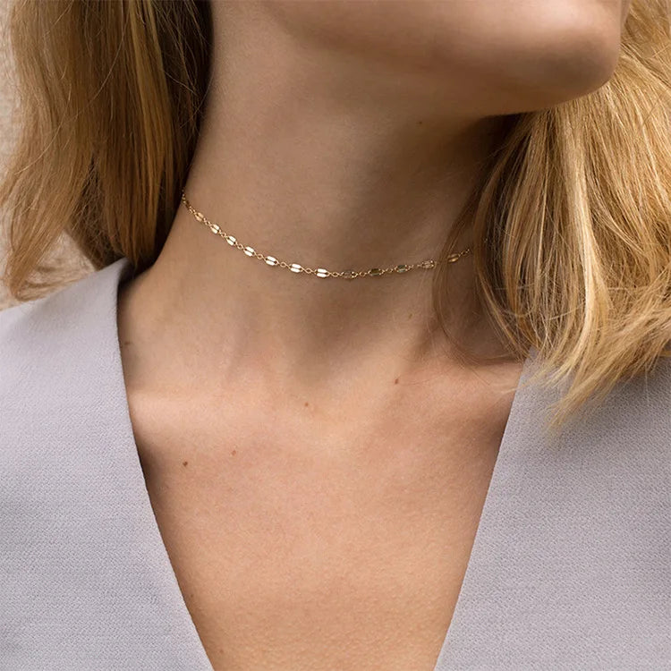 Custom Necklaces 14K Gold Filled Jewelry for Women Initial Choker Chain Necklace for Women