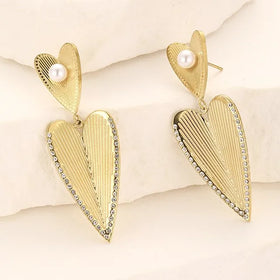 Fashion Trend Jewelry New Love Zircon Stainless Steel Earrings Women Popular Personalized Love 18k Gold-plated Jewelry Earrings