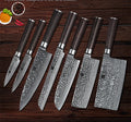7 Pcs 67 Layers Damascus Steel Kitchen Knife Set Super Sharpness