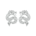 Wholesale 925 Sterling Silver Dragon Stud Earrings Trendy Animal Jewelry for Women Rhodium Plated for Wedding and Party Gift