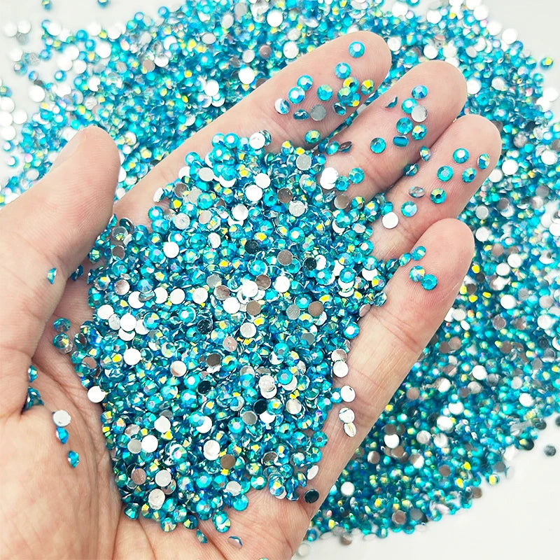 Hot Sale Flatback Crystal Stones Resin Rhinestone Appliques Bulk Colors for Nail Art Decoration Shoes Clothes Cup DIY