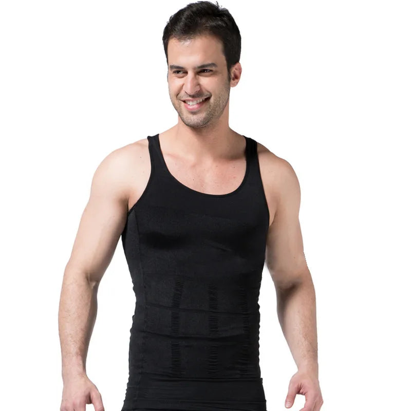 Hot Sale Men's Slimming Body Shapewear Corset Fitness Compression Tank Top Mens Body Shaper Vest