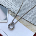 Collar De Fashion Ring Necklace Simple Personality Couple Men and Women Ring Pendant Hiphop Sweater Chain Necklace for Gift