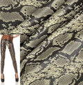 Artificial 4 Way Stretch Vinyl Synthetic Faux Python Snake Texture Embossing Leather for Clothing Designer Fabric PFAS FREE