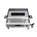 2025 Hot Stainless Steel Electric BBQ Grill with Cast Iron Griddle 1200W & 450â„ƒ for Indoor/Outdoor Cooking 61x22cm Large Area