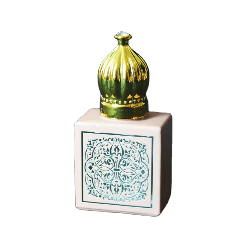 8ml Pure Color Bronzing Perfume Bottle Glass Tube Shape Middle East Luxury Roller Ball Essential Oil Bottle