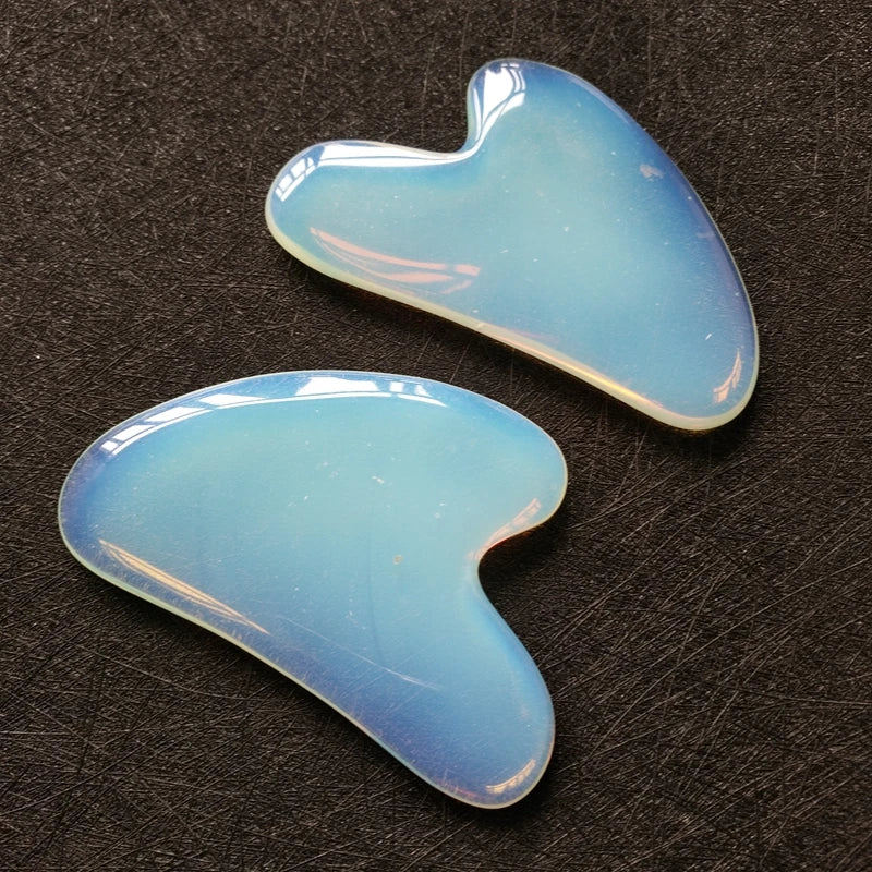 HY Custom Natural Healthy Opalite Heart Facial Gua Sha Stone Beautiful Body