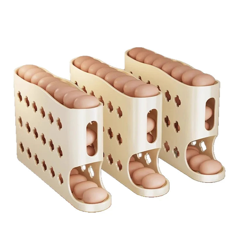 Modern Design Automatic Egg Roller Storage Box Kitchen Multi-Layer Fresh-Keeper with Refrigerator Door Egg Holder