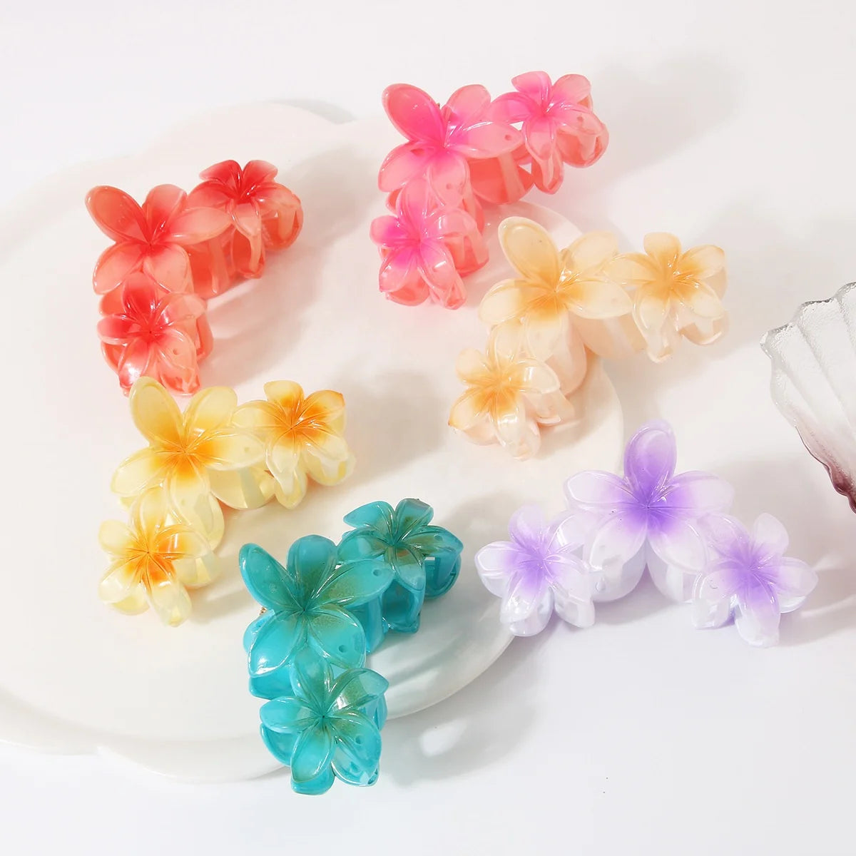 New Style Hair Claw Fashion 3pcs Flower Plastic Hair Claw Clip for Girl