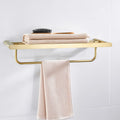 Hotel Wall-Mounted Stainless Steel Folding Towel Rack with Organizer Shelf Modern Design for Bathroom Use