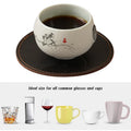 Logo Customization Classic Genuine Cow Leather Eco-Friendly Retro Heat Resistant Table Placemat Cup Mats Drink Full Grain Mat